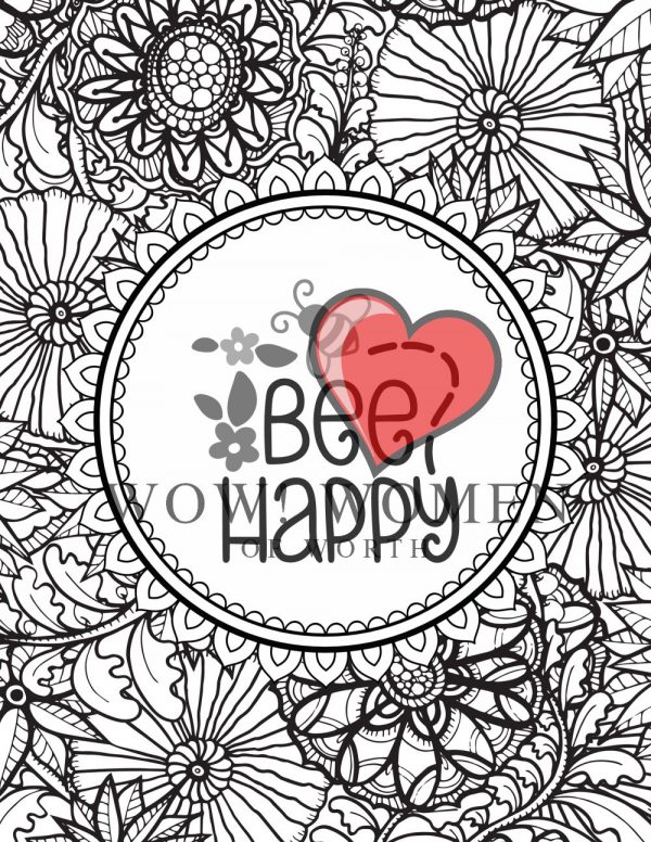 Be Happy Coloring Page Water